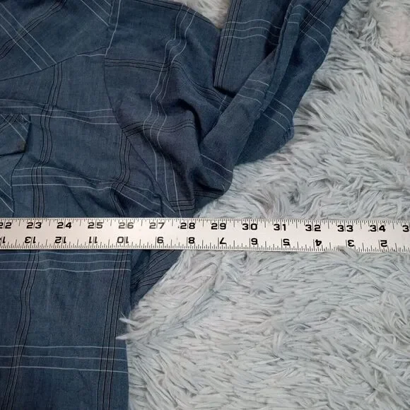 Vintage Ely Cattleman Mens Shirt Blue 2XLT‎  Pearl Snap Western Rancher Tall Man - Picture 14 of 16